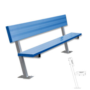 Player Bench - 15 ft. - Surface Mount  (Powder Coated)