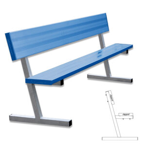 Player Bench with Seat Back - 15 ft. - Portable  (Powder Coated)